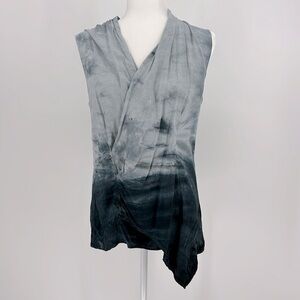 Michael Stars Asymmetrical Sleeveless Tye Dye Blouse Women’s Size Medium in Blue